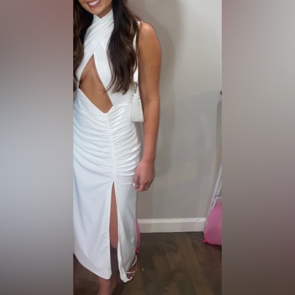 SHOWPO - White Cutout Halter Dress - Size Small
